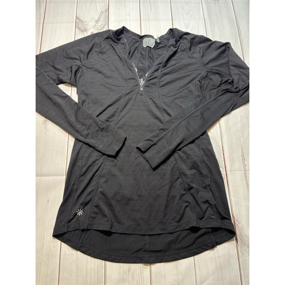 Athleta Black Long Sleeve Quarter Zip Athletic Jacket Medium